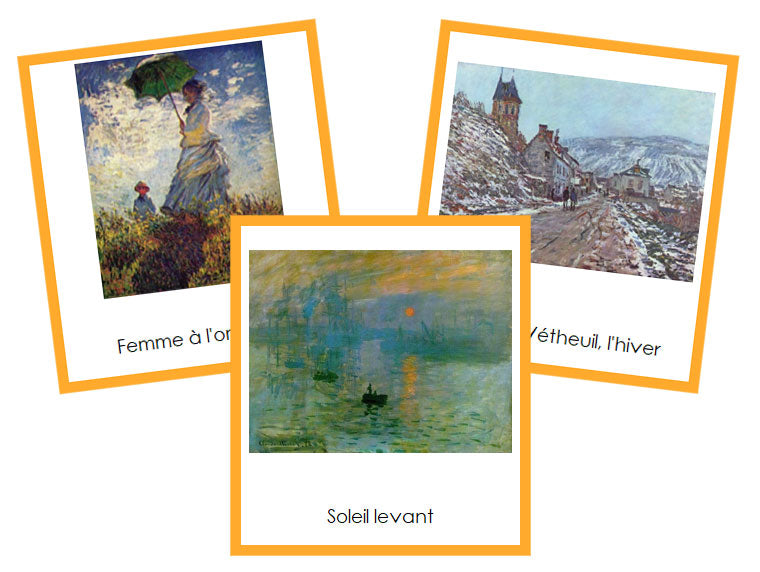 French - Claude Monet Art Cards (borders) - Montessori Print Shop