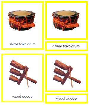 Asian Musical Instruments (color-coded) - Montessori Print Shop