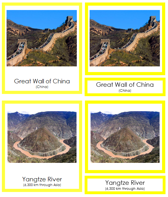 Asian Landmarks - Montessori geography cards