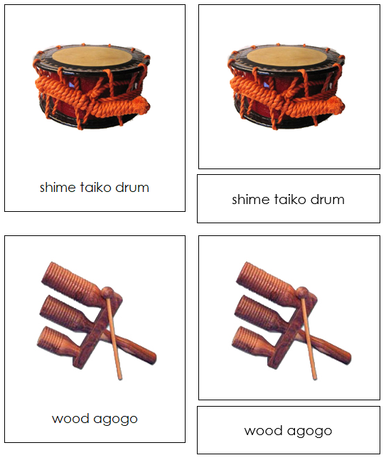 Asian Musical Instruments - Montessori geography cards