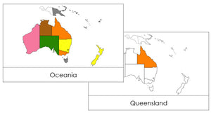 Flashcards of Australia/Oceania - - Montessori Print Shop continent study