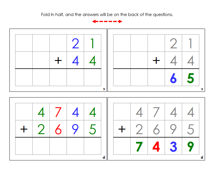 Montessori Addition Command Cards (color) - Montessori Print Shop