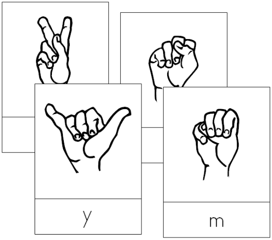 American Sign Language Letter Cards - Montessori Print Shop