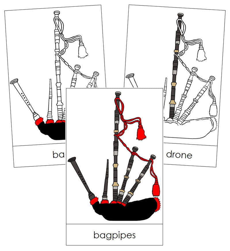 Bagpipe Nomenclature Cards - Montessori Print Shop