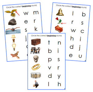 Blue Initial Sound Choice Cards (photos) - Montessori Print Shop phonetic language program