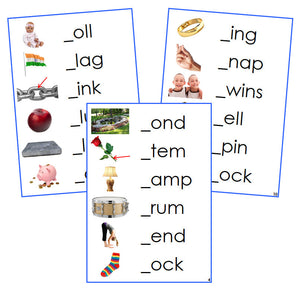 Blue Initial Sound Cards (photos) - Montessori Print Shop phonetic language program