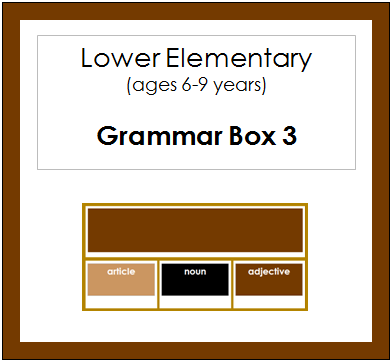 Grammar Box #3 - Adjectives - elementary grammar materials