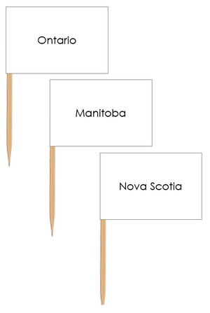 Canada Map Labels: Pin Flags - Montessori Print Shop geography materials
