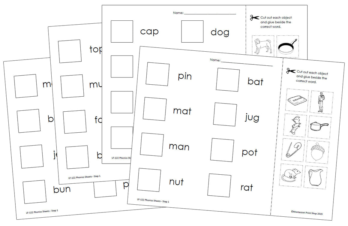 Phonetic Cut & Paste Step 1 - Montessori Print Shop