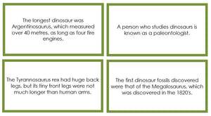 Dinosaur Fun Facts (color borders) - Montessori Print Shop