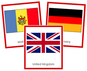 European Flags - Montessori continent cards