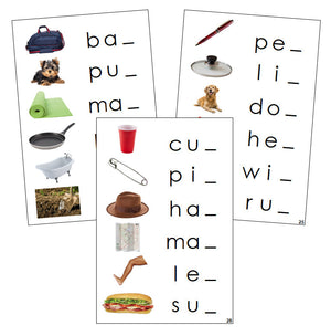 Step 1: Ending Sound Cards (photos) - Montessori Print Shop phonics language program