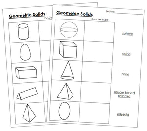 Geometric Solids Worksheets - Montessori Print Shop