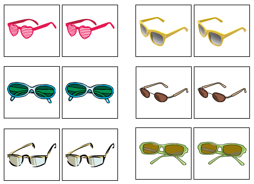 Glasses Match-Up & Memory Game - Montessori Print Shop