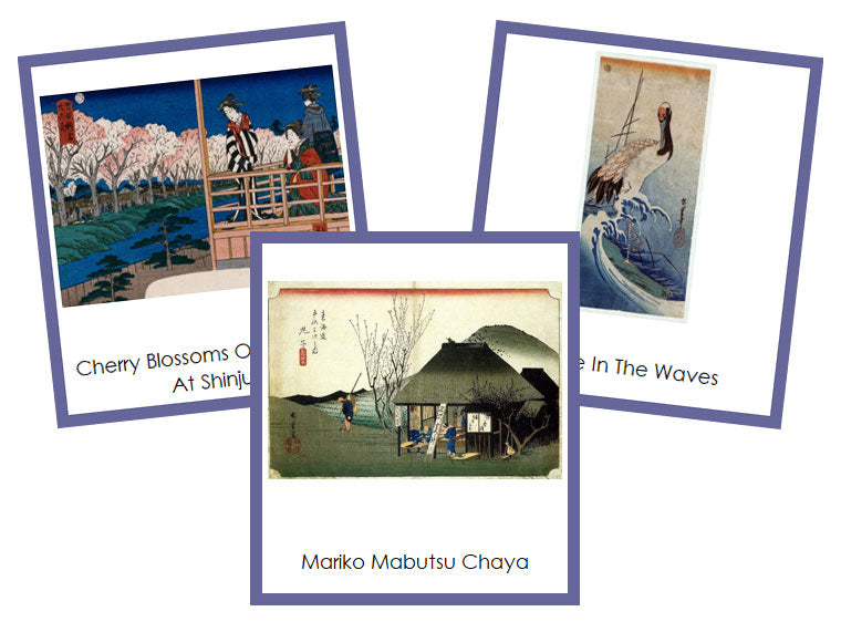 Utagawa Hiroshige Art Cards (borders) - Montessori Print Shop