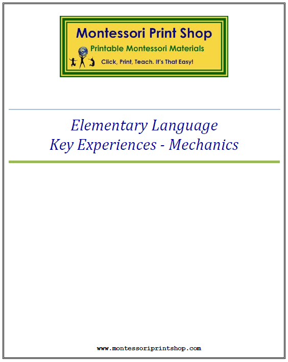 Elementary Montessori Grammar Mechanics Key Experiences - Montessori Print Shop