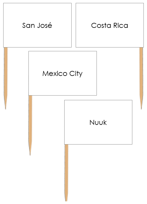 Capital Cities of North America Pin Flags - Montessori Print Shop