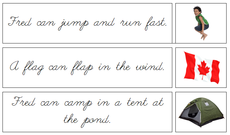 Phonetic Sentences & Pictures - Set 2 - Cursive