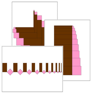 Montessori Pink Tower and Brown Stair Pattern Cards - Montessori Print Shop
