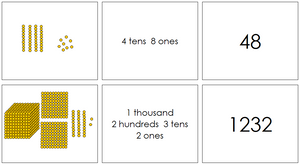 Golden Beads Place Value Cards Match-Up - Montessori Print Shop