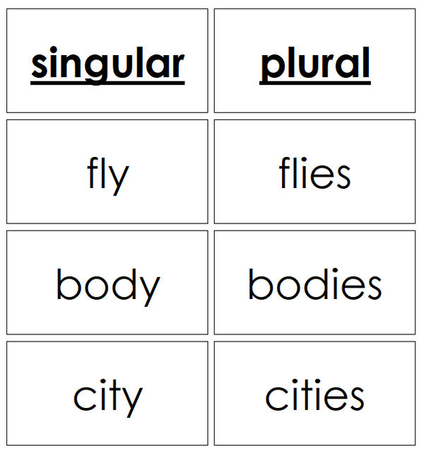 Plural Series Cards - Montessori Print Shop Digital Download