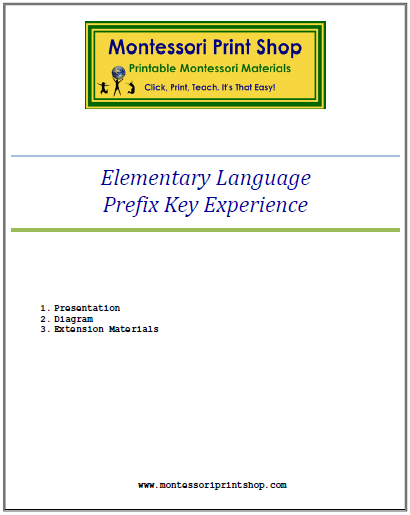 Elementary Montessori Prefix Key Experience - Montessori Print Shop