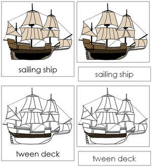 Sailing Ship Nomenclature 3-Part Cards - Montessori Print Shop