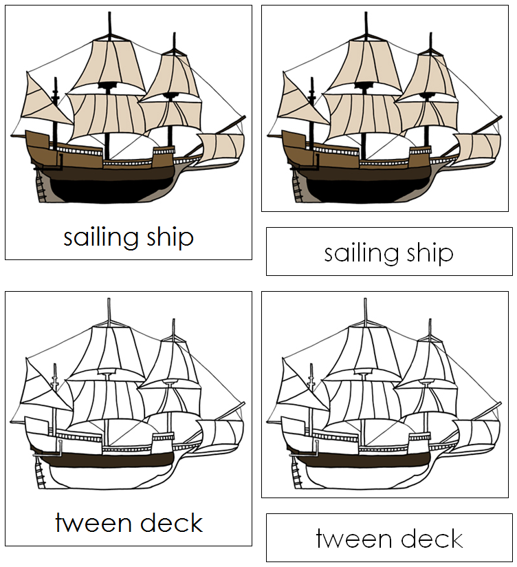 Sailing Ship Nomenclature Cards - Montessori Print Shop