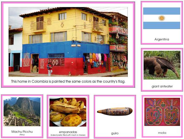 South America Geography Bundle - Montessori geography cards