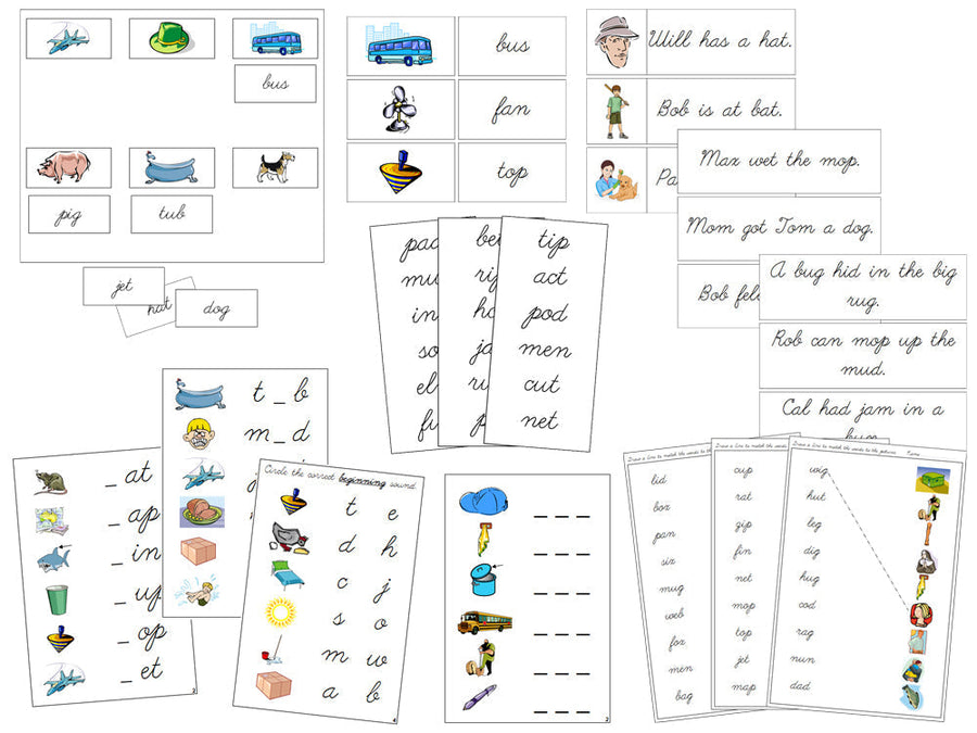 Step 1 Language Series Bundle - CURSIVE - Montessori Print Shop Phonics Program