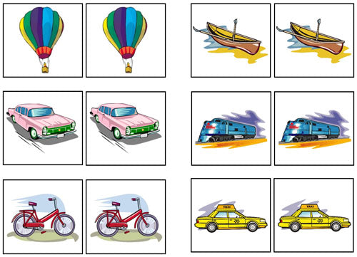Transportation Match-Up & Memory Game - Montessori Print Shop