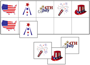 US 4th of July Match-Up & Memory Game - Montessori Print Shop