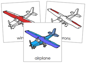 Airplane Nomenclature Cards (red) - Montessori Print Shop