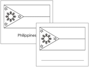 Asian Flags: Outlines - Montessori geography materials