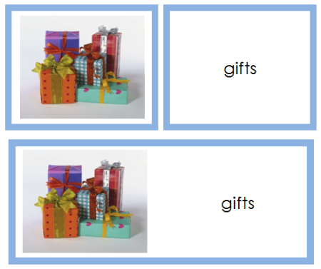 Birthday Party Words & Picture Cards