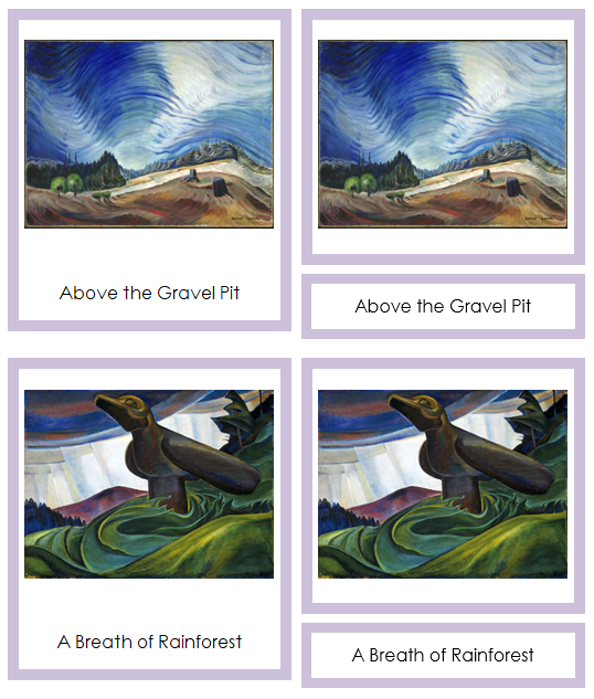 Emily Carr Art Cards (borders) - montessori art cards