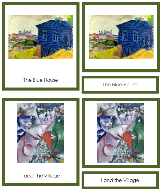 Marc Chagall Art Cards (borders) - Montessori art materials