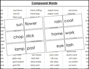 compound word cards - Montessori Print Shop grammar