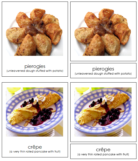 European Food 3-part cards - Montessori Print Shop