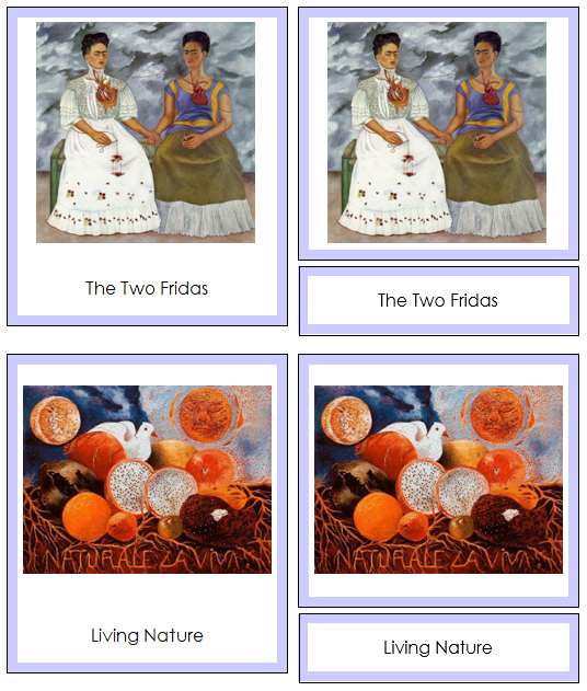 Frida Kahlo Art Cards (borders) - montessori art materials