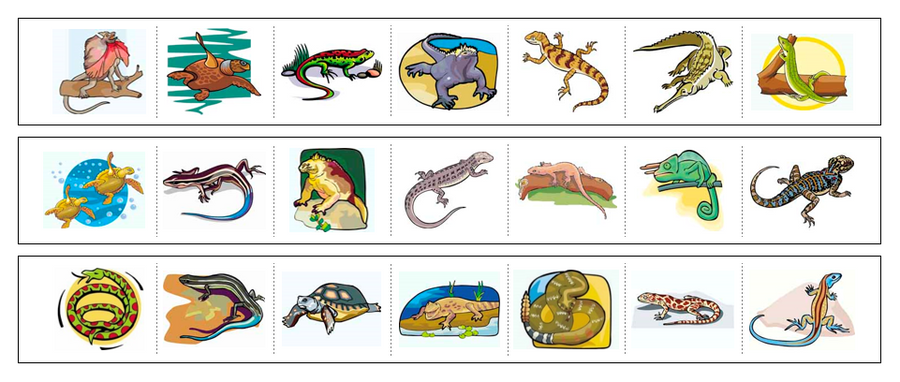 Reptiles Cutting Work - Preschool Activity by Montessori Print Shop
