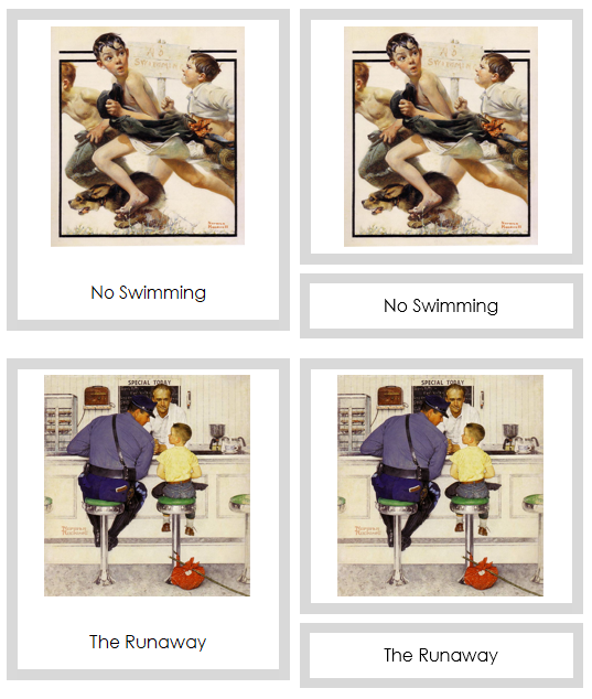 Norman Rockwell Art Cards (borders) - montessori art materials