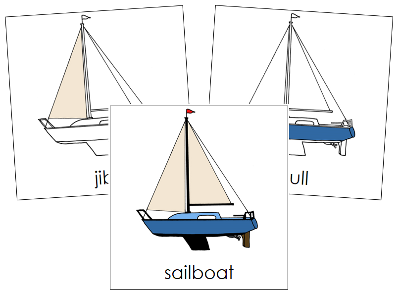 Sailboat Nomenclature Cards - Montessori Print Shop
