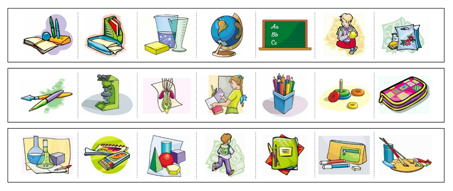School Items Cutting Work - Preschool Activity by Montessori Print Shop