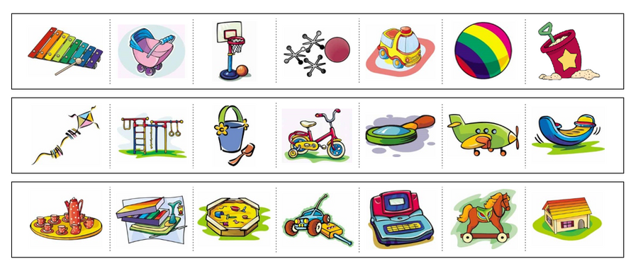 Toys Cutting Work - Preschool Activity by Montessori Print Shop