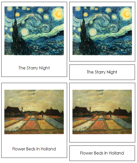 Vincent van Gogh Art Cards - montessori art materials