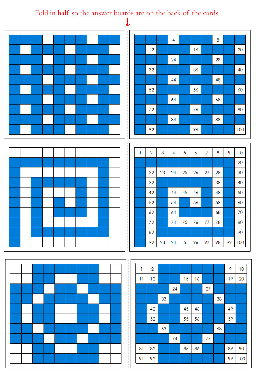 Hundred Board Pattern Cards & Control Boards - Montessori Print Shop