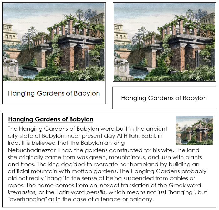 Seven Wonders of the Ancient World - Montessori Print Shop Digital Download