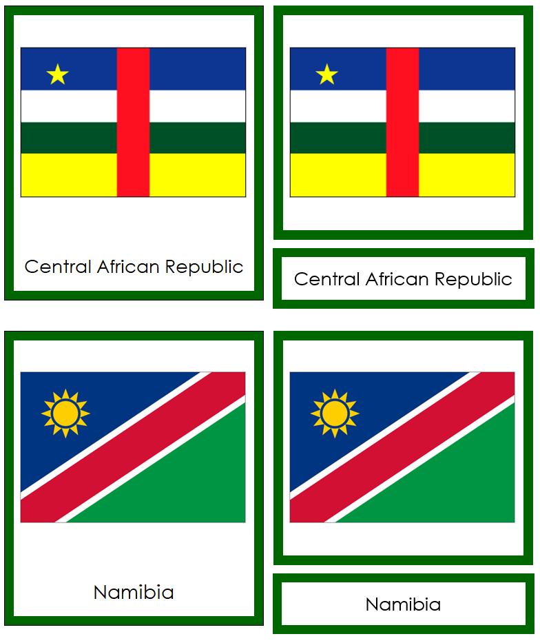 Flags of Africa (color-coded) by Montessori Print Shop