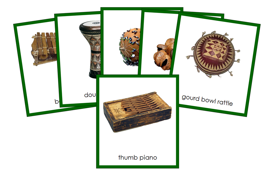 Musical Instruments of Africa 3-Part Cards by Montessori Print Shop